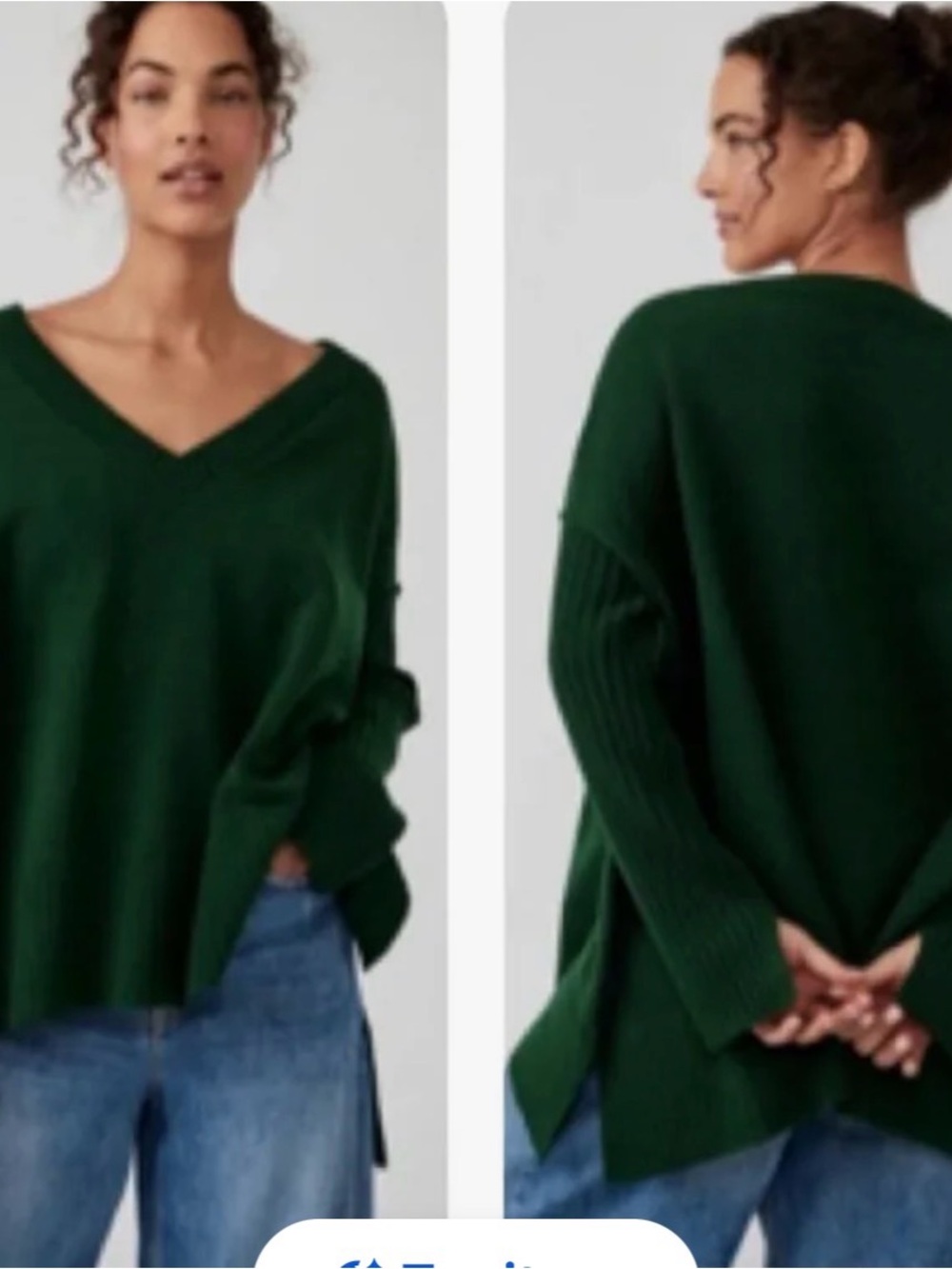 Free People Orion Tunic Sweater Green size Small